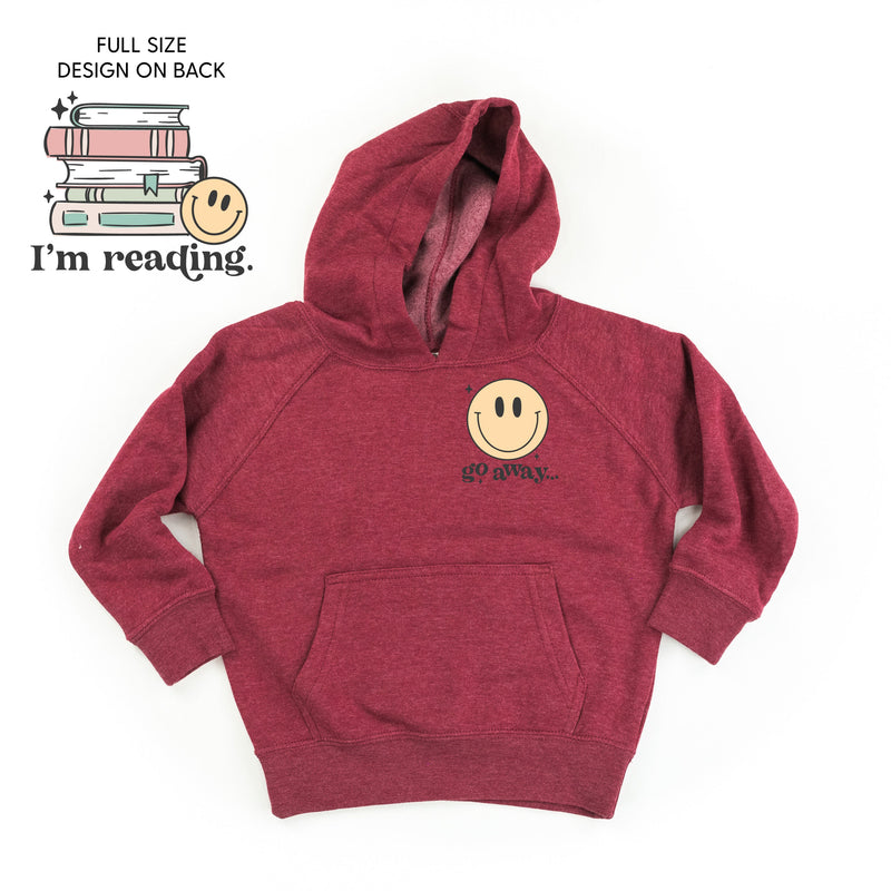 Go Away... Pocket Design on Front w/ I’m Reading. Full Design on Back - Child Hoodie