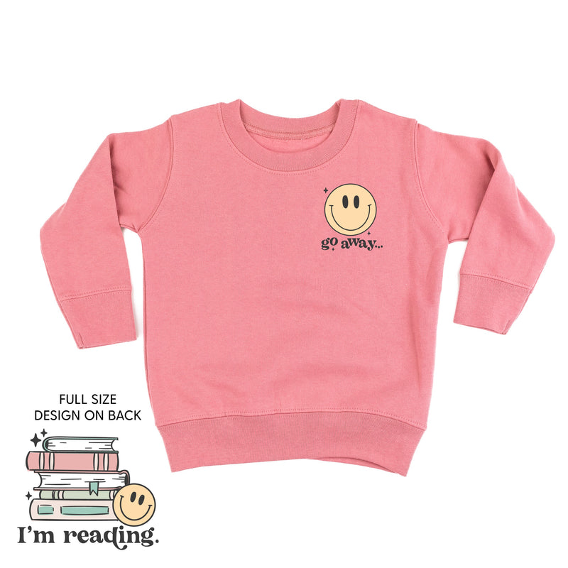 Go Away... Pocket Design on Front w/ I’m Reading. Full Design on Back - Child Sweater