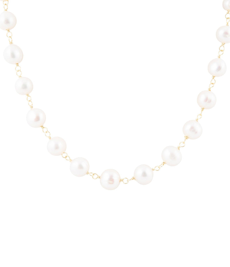 Golden Chain and White Pearl Necklaces