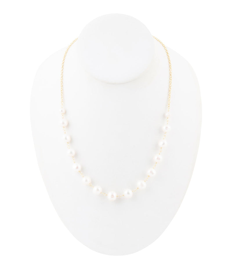 Golden Chain and White Pearl Necklaces