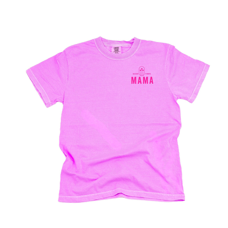 Good Vibes Mama & 3 Palm Trees (pf & b) - Comfort Colors Tee