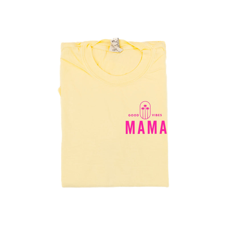 Good Vibes Mama & 3 Palm Trees (pf & b) - Comfort Colors Tee