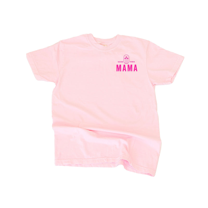 Good Vibes Mama & 3 Palm Trees (pf & b) - Comfort Colors Tee