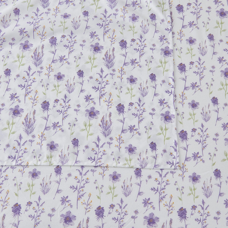 4 Piece Watercolor Floral Microfiber Sheet - Delia Collection