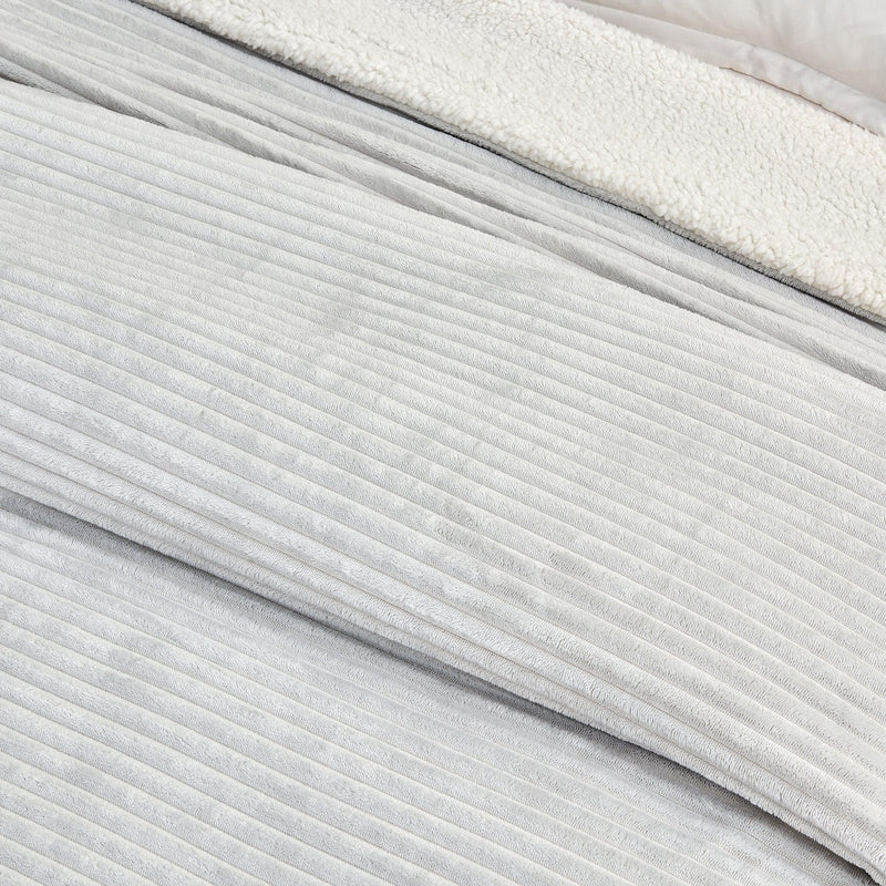 Ribbed Sherpa Throw Blanket - Corduroy Collection