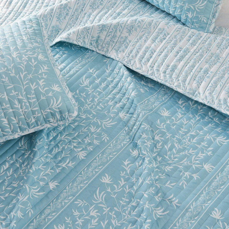 Blue Floral Quilt Set - Senna Collection
