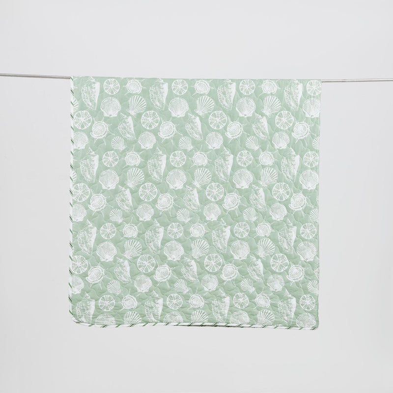 Green Seashell Quilt - Emerald Bay