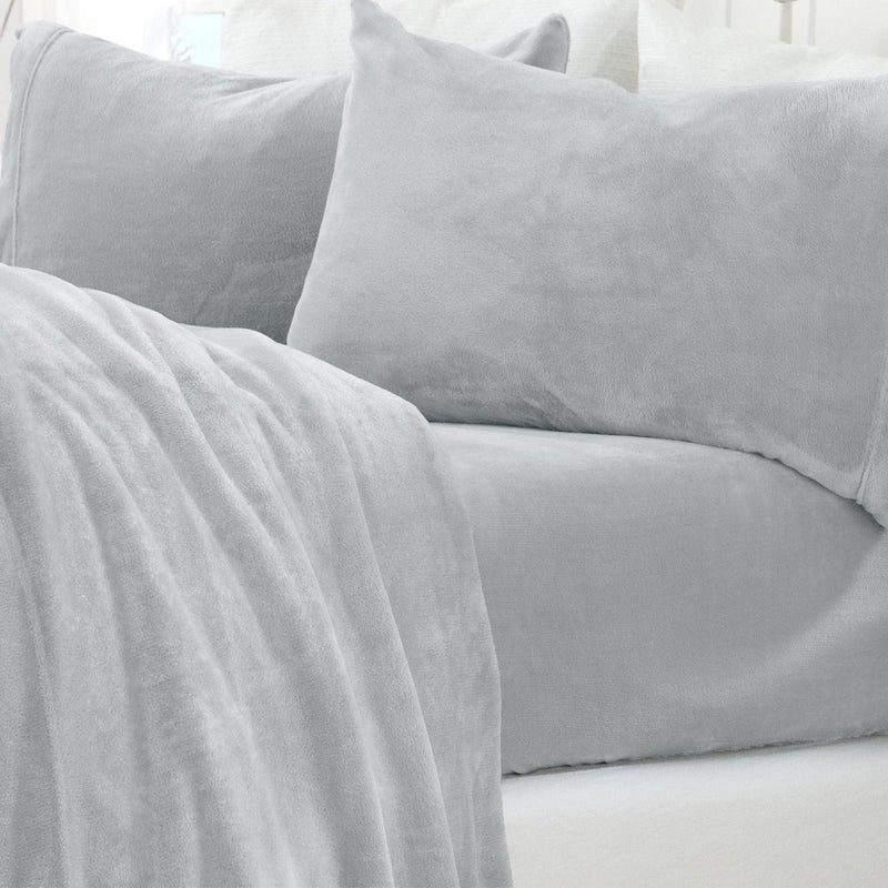 4-Piece Solid Plush Sheet - Velvet Luxe Collection