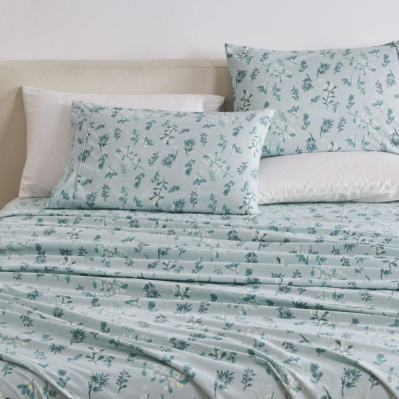 4 Piece Watercolor Floral Microfiber Sheet - Delia Collection