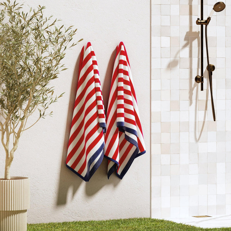 Oversized Striped Border Cabana Beach Towel - Santa Cruz