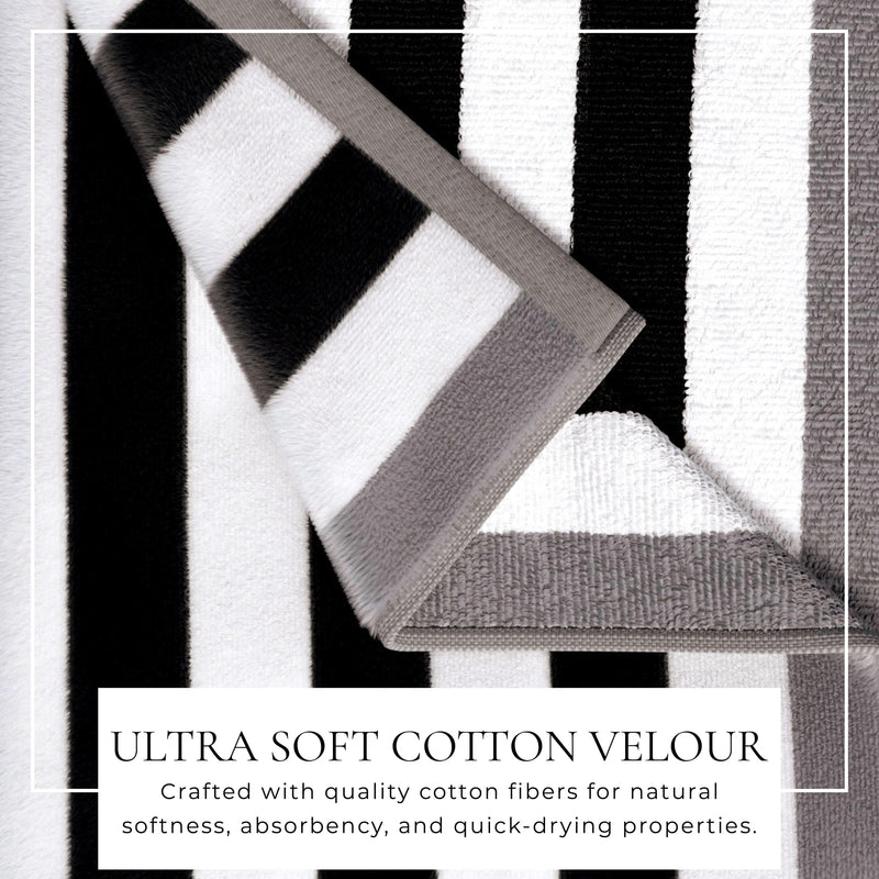 Oversized Striped Border Cabana Beach Towel - Santa Cruz