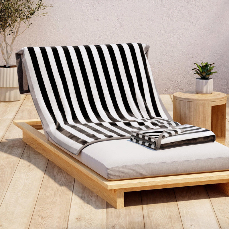 Oversized Striped Border Cabana Beach Towel - Santa Cruz