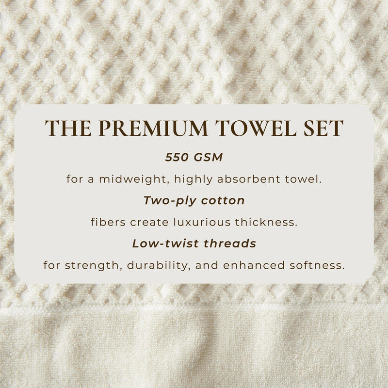 Cotton Diamond Waffle Weave Bath Towel Set - Grayson Collection