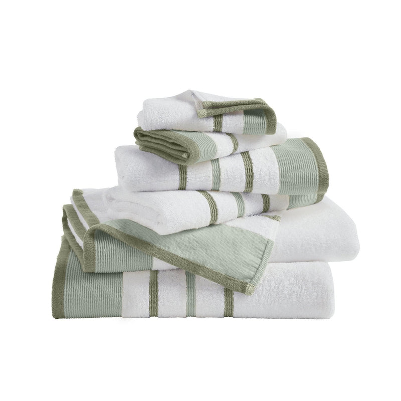 Decorative Cotton Stripe Bath Towel Set - Noelle Collection