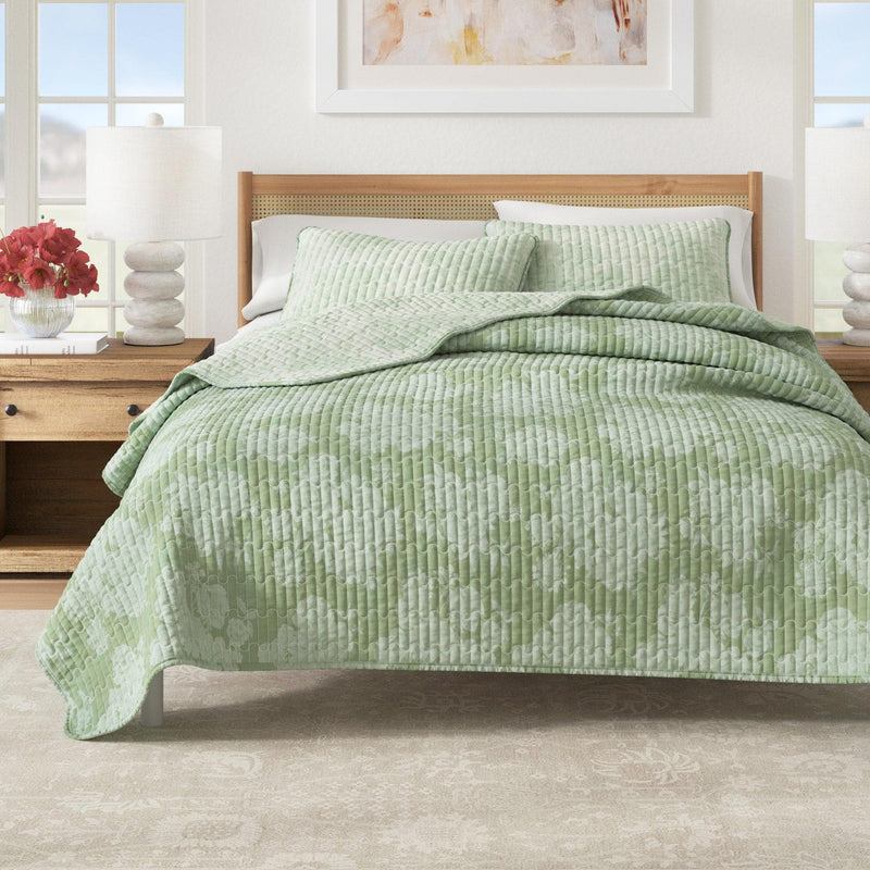 Floral Printed Cotton Quilt Set - Corin Collection