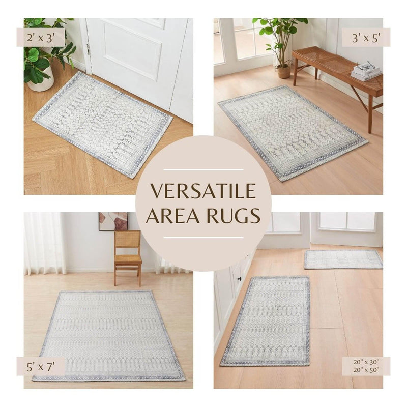 Distressed Moroccan Machine Washable Accent Rug 2' x 3' - Neve Collection