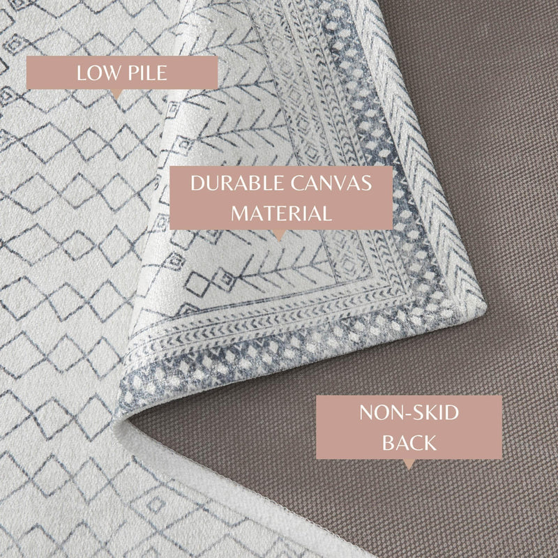 Distressed Moroccan Machine Washable Accent Rug 2' x 3' - Neve Collection