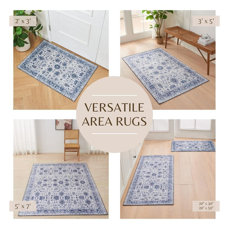 Floral Machine Washable Accent Area Rug 5' x 7' - Matra Collection