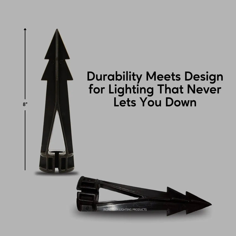 Ground Metal Stakes for 12V Fixtures - Spike Mount with 1/2" NPT Thread- Pack(2)