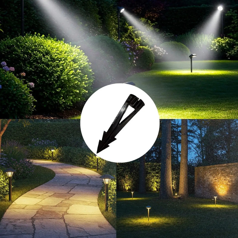 Ground Metal Stakes for 12V Fixtures - Spike Mount with 1/2" NPT Thread- Pack(2)