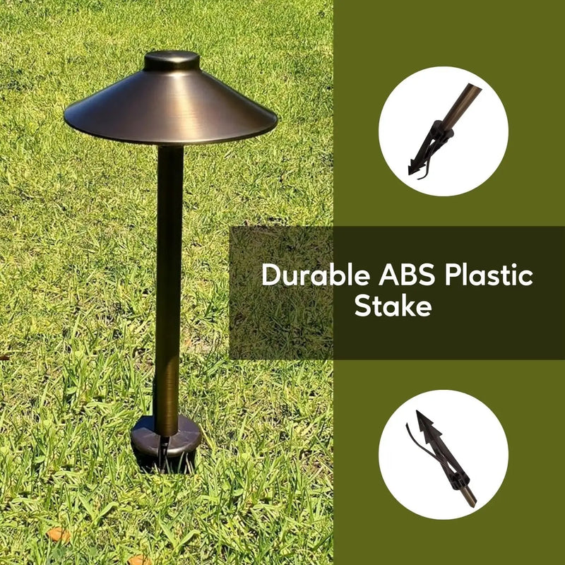 Ground Metal Stakes for 12V Fixtures - Spike Mount with 1/2" NPT Thread- Pack(2)