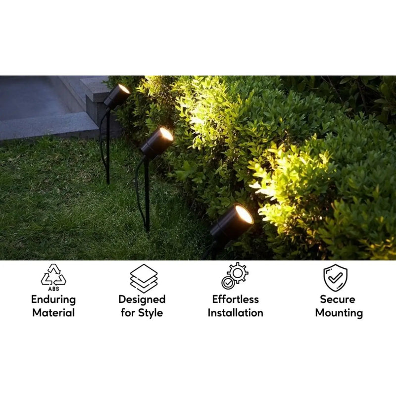 Ground Metal Stakes for 12V Fixtures - Spike Mount with 1/2" NPT Thread- Pack(2)