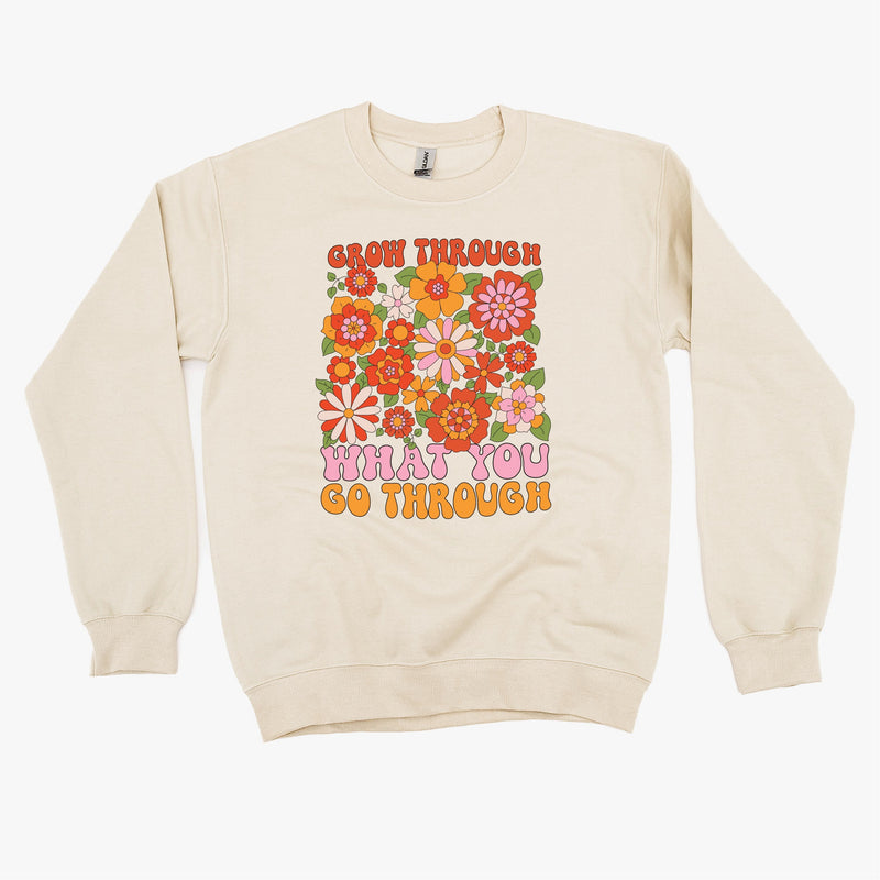 Grow Through What You Go Through - BASIC FLEECE CREWNECK