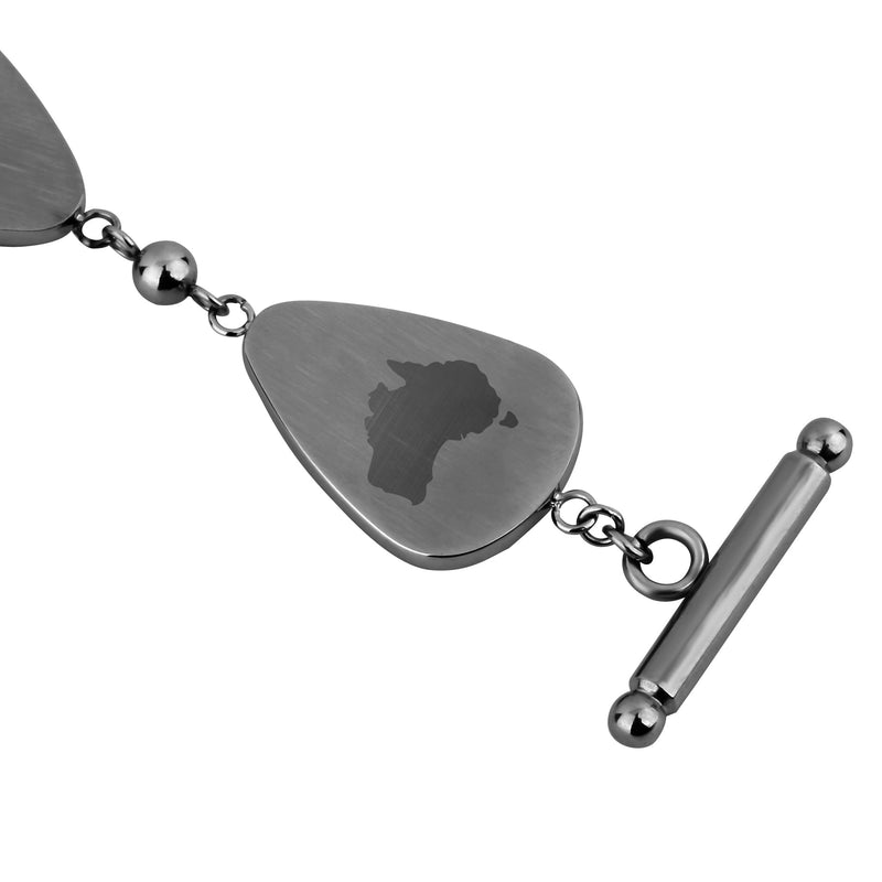 Gum Burl Drop Bracelet - Gunmetal