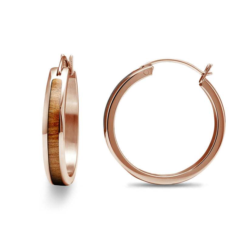 Gum Burl Hoop Earrings - Rose Gold