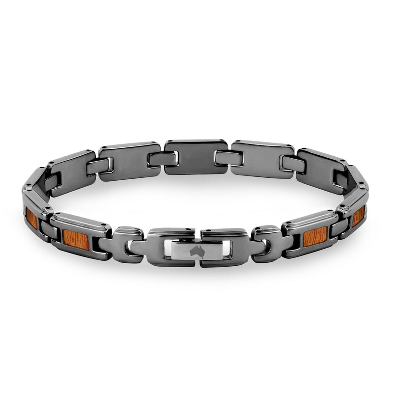 Gum Burl Ladies Link Bracelet - Gunmetal