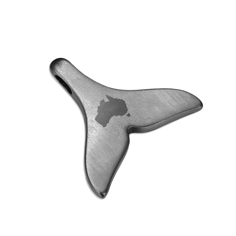 Gum Burl Whale Tail Necklace - Gunmetal