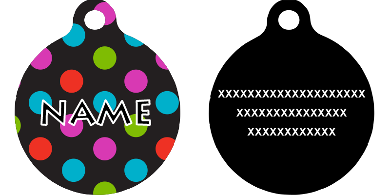 Gumballs Polka Dot HD Dog ID Tag