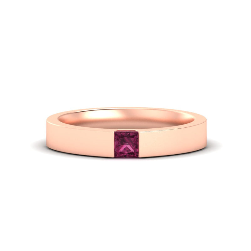 Half Bezel Solitaire Mens Engagement Ring