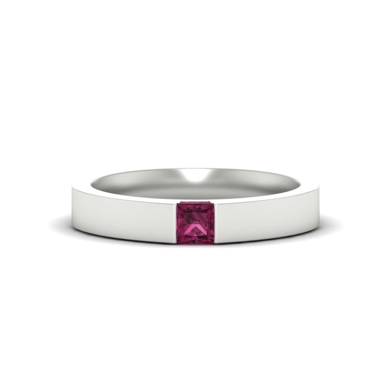 Half Bezel Solitaire Mens Engagement Ring