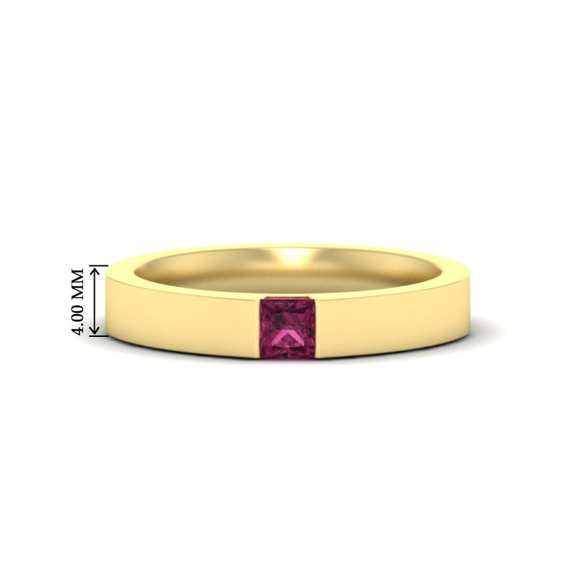Half Bezel Solitaire Mens Engagement Ring