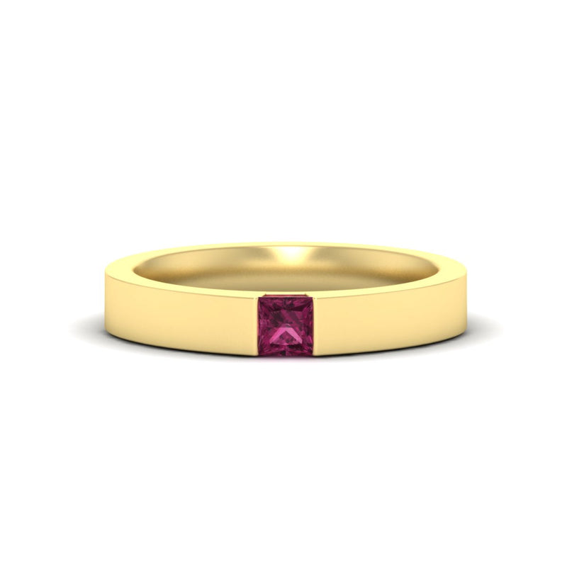 Half Bezel Solitaire Mens Engagement Ring