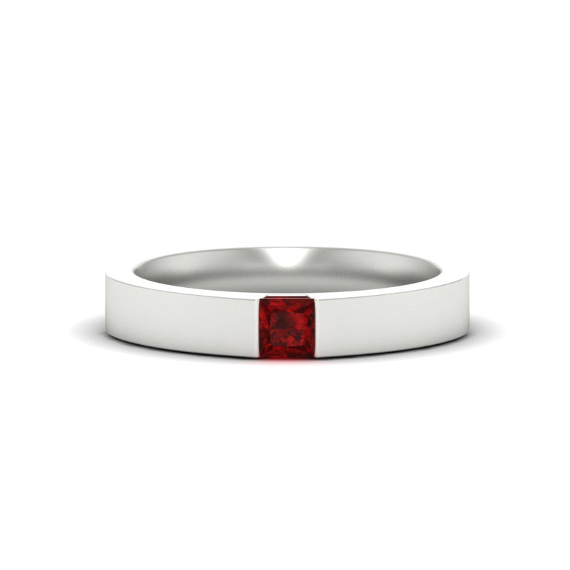 Half Bezel Solitaire Mens Engagement Ring