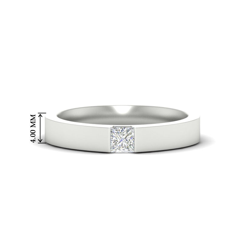 Half Bezel Solitaire Mens Engagement Ring