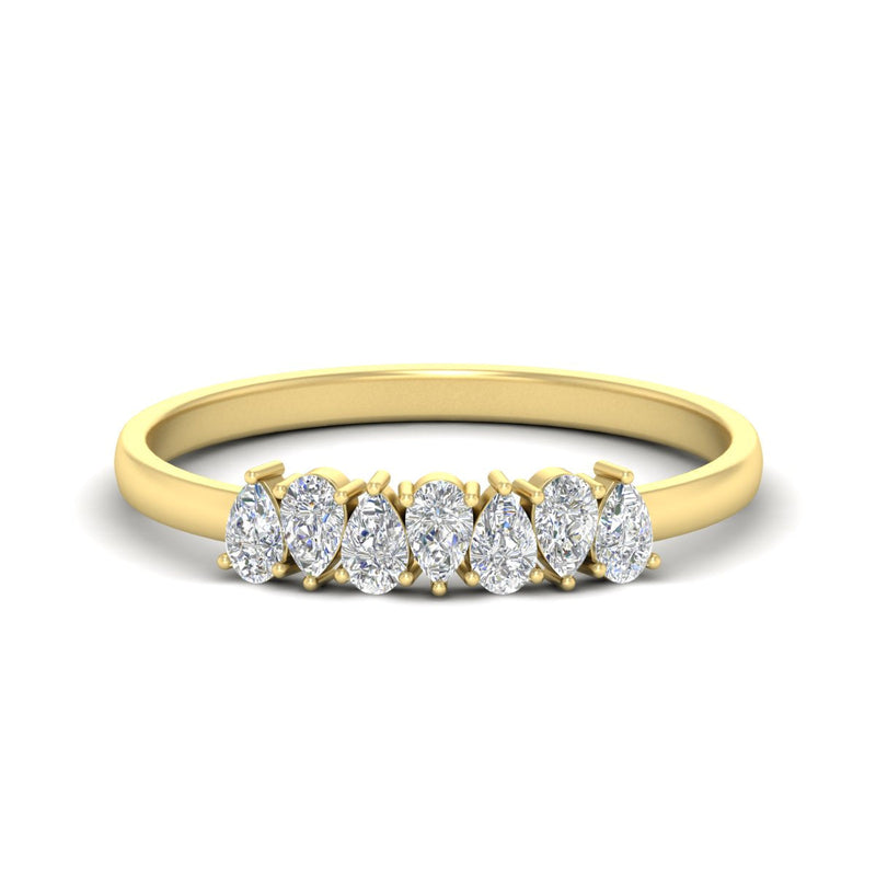 Half Carat 7 Stone Wedding Band Diamond Teardrop