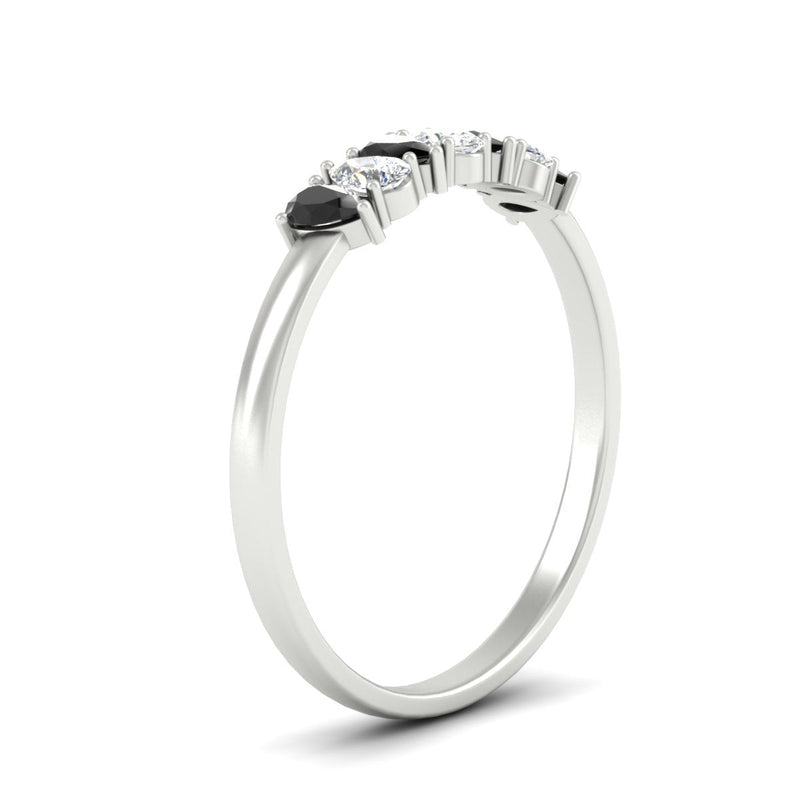 Half Carat 7 Stone Wedding Band Diamond Teardrop
