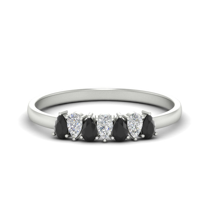 Half Carat 7 Stone Wedding Band Diamond Teardrop