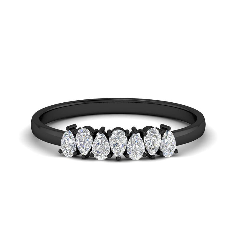 Half Carat 7 Stone Wedding Band Diamond Teardrop