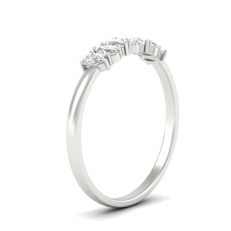 Half Carat 7 Stone Wedding Band Diamond Teardrop
