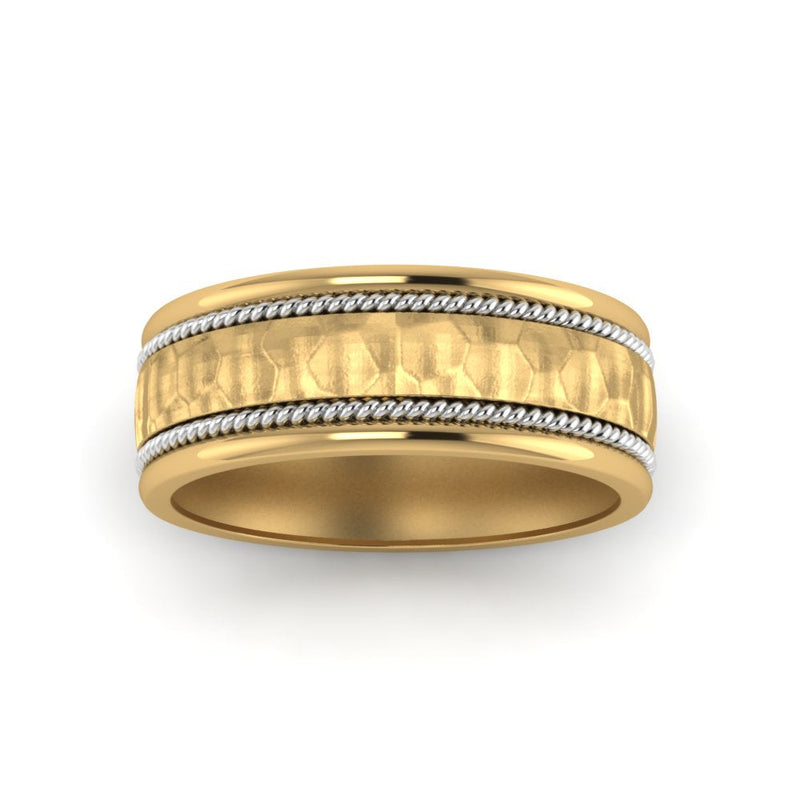 Hammered 2 Tone Mens Band
