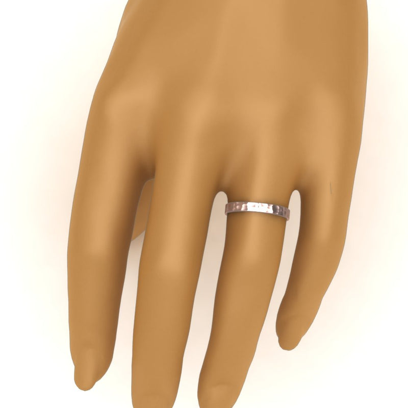 Hammered Wedding Band Comfort Fit 5 mm