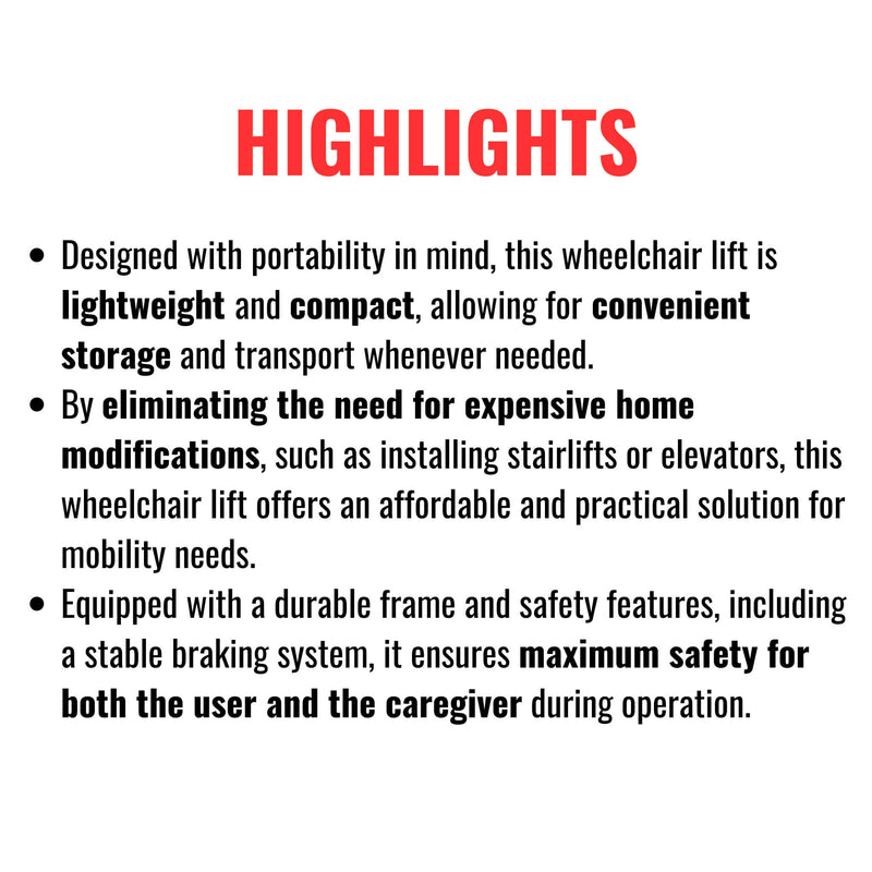 Heavy-Duty Electric Motorized Handicap Elderly EMS Home Stair Climbing Wheelchair Lift, 350LBS [FDA Approved] (SAK54615)