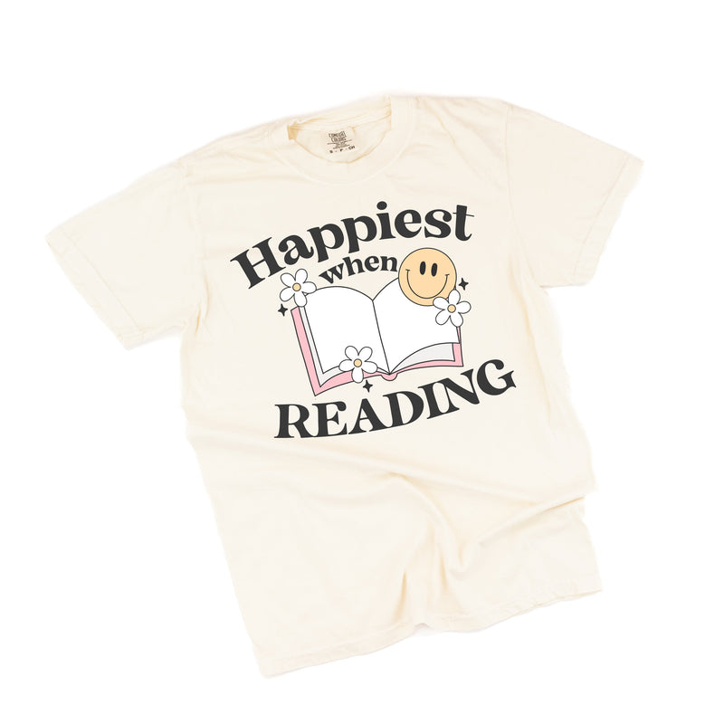 Happiest When Reading - Comfort Colors Tee