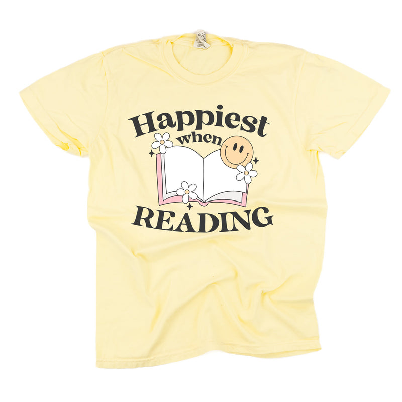 Happiest When Reading - Comfort Colors Tee