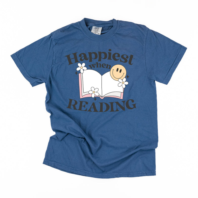 Happiest When Reading - Comfort Colors Tee
