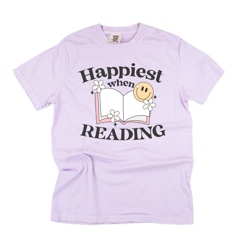 Happiest When Reading - Comfort Colors Tee